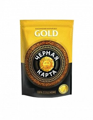 Кофе растворимый ЧЕРНАЯ КАРТА 150г Gold пакет 1/6