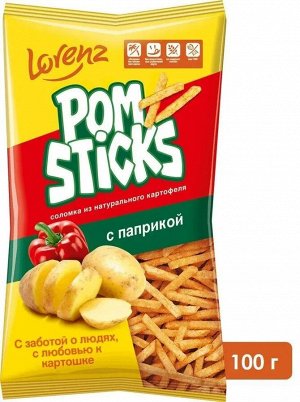 Чипсы соломкой POMSTICKS 100г Паприка 1/20