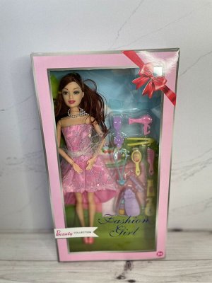 Кукла с феном и аксессуарами в коробке, руки сгибаются микс, 3+