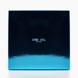 Коробка для для муссовых пирожных «Синяя», 17.8 х 17.8 х 6.5 см, Новый год