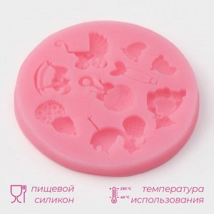 Молд Доляна «Для новорождённого», силикон, d=7,5 см, цвет розовый