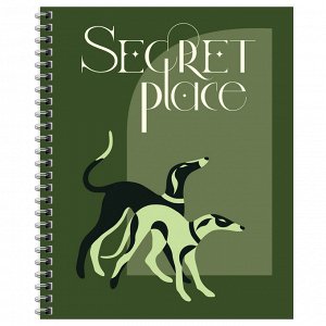 Тетрадь 96л., А5, клетка на гребне BG ""Secret place"", матовая ламинация, выб. лак, твердая обложка