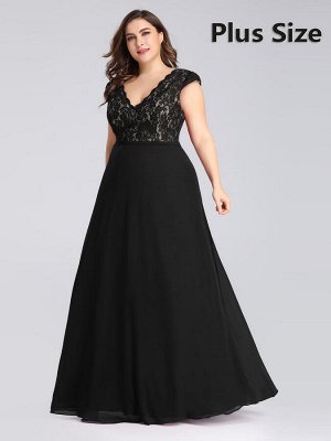 Черное вечернее шифоновое платье с кружевным топом