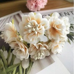 Цветы "Хризантема"  искусственные на проволоке 6 шт. 10 см