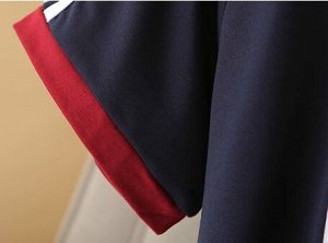 Футболка хлопковая свободная с круглым вырезом и принтом, черный