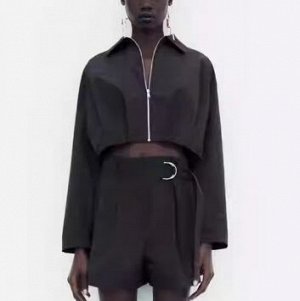 КОРОТКИЙ БЛЕЙЗЕР СО СБОРКАМИ СНИЗУ арт. 2753134 800,  черный
