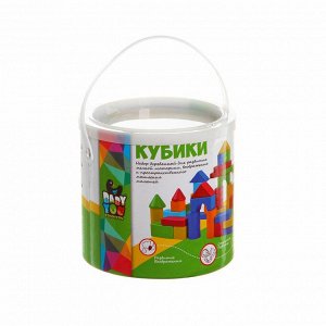 Игр. набор дерев., строит. Кубики, 45 дет., Bondibon, BOX 18х18х17,3 см., арт. TKB381