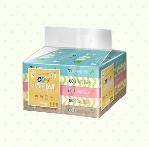 Компактные бумажные салфетки "Codi  Travel Tissue" (двухслойные) 70 листов х 10 упаковок / 210 х 153 мм  / 12