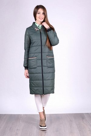 Пальто демисезонное - Арт: 93556 зеленый