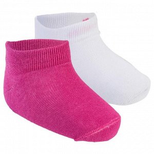 Носки гимнастические детские комплект 2 пары белые/розовые 100 LOW  DOMYOS
