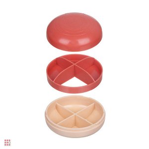 Бокс для таблеток, 4 секции, 7,5x4см, пластик, 4 цвета