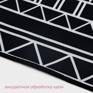 Коврики для ванной и туалета Доляна «Марокканский», 2 шт., 50x80, 40x50 см, чёрно-белые