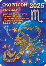 Карманный календарь 2025 &quot;Звёздный гороскоп. Скорпион&quot;