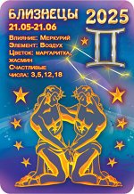 Карманный календарь 2025 &quot;Звёздный гороскоп. Близнецы&quot;