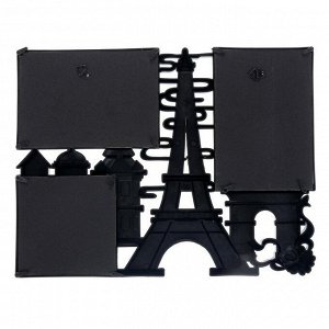 Фоторамка пластик на 3 фото 10х15 см "Прогулка по Парижу" чёрная 28,5х36 см