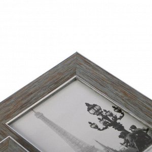Фоторамка пластик Еллоу Фото мультирама Морозное серебро (4 фото 10x15) с подставкой