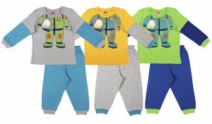 Пижама Кулирная гладь, хлопок 100%. 
Интересная пижама на мальчика: джемпер с длинным двойным рукавом из контрастной ткани, на манжете. На полочке принт, превращающий малыша в "Космонавта". Брючки на 
