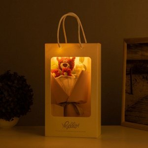 Фигурка светящаяся RISALUX «Букет. Медведь», LED-ночник, 3xAG10, 8x17x29 см