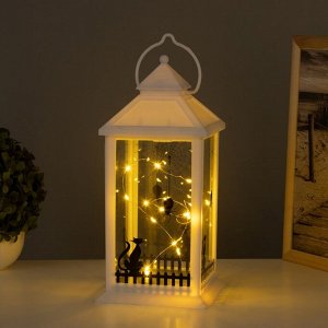 Фигурка светящаяся RISALUX «Чёрный кот», LED-ночник, 3xААА, белый, 14x14x30.5см