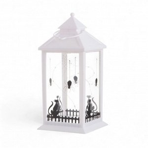 Фигурка светящаяся RISALUX «Чёрный кот», LED-ночник, 3xААА, белый, 14x14x30.5см