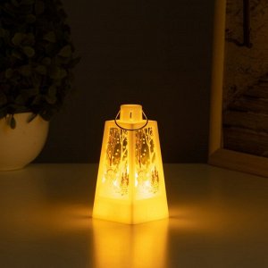 Фигурка светящаяся RISALUX «Снеговик и ёлка лофт», LED-ночник, 3xLR1130, белый, 4.4x4.4x9.4 см