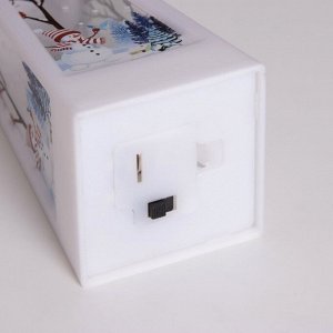 Фигурка светящаяся RISALUX «Снеговик и ёлка лофт», LED-ночник, 3xLR1130, белый, 4.4x4.4x9.4 см
