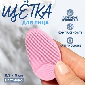 Щётка для умывания «Овал» на присоске, 6.3x5 см, МИКС