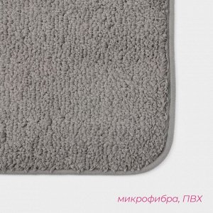Коврик для дома Доляна «Нина», 50x80 см, ворс короткий, серый