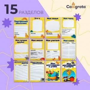 Листы-вкладыши для портфолио школьника, 15 разделов, 17 листов Calligrata, в папке