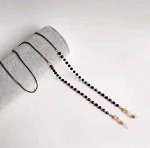 Цепочка для очков с черными бусинами