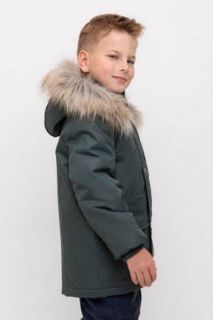 Пальто(Осень-Зима)+boys (серо-зеленый)