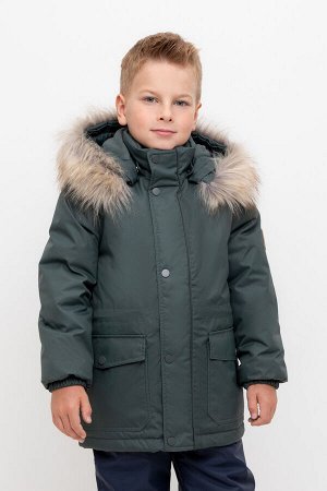 Пальто(Осень-Зима)+boys (серо-зеленый)