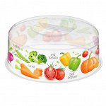 Крышка для СВЧ, d 250 мм, пластик, с декором, бесцветный