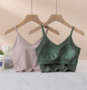 Топ с чашками на бретельках, женский, хлопок