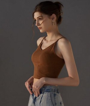 Топ с чашками на бретельках, женский, хлопок