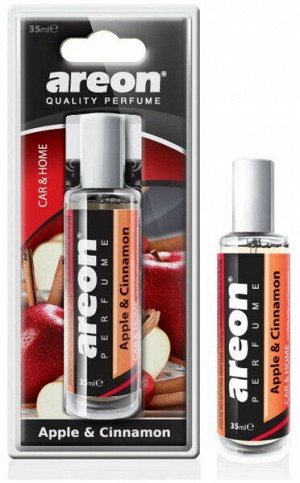 AREON Ароматизаторы для авто Спрей "PERFUME" флакон спрей на блистере, Яблоко и корица  35 мл  + NEW