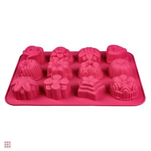 Форма для выпечки 12 ячеек 33x25х3,5см "Цветы", силикон