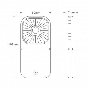Портативный вентилятор F30, функция Power bank 3000 мАч, 3 режима, USB, складной, синий