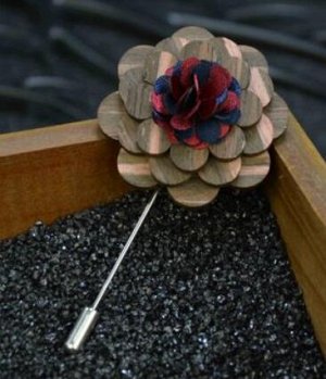Брошь Брошь-бутоньерка, металл+ткань, длина около 8 см, диаметр цветка около 4,2 см, цена указана за 1 шт