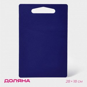 Доска разделочная пластиковая Доляна «Хозяюшка», прямоугольная, 28х18 см, цвет синий