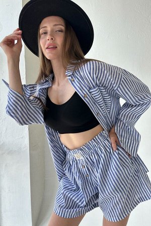 Костюм  SET003/16/Белый, голубой