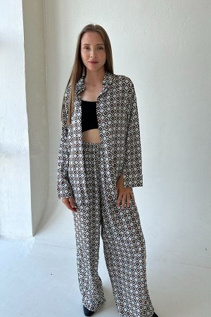 Костюм женский  SET001/13/Серый, черный, белый