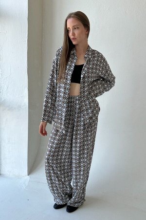 Костюм женский  SET001/13/Серый, черный, белый