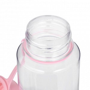 Бутылка для воды, 800 мл, 22x10.5 см, с ситом, розовая