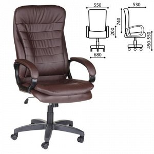 Кресло офисное "Силуэт", экокожа, коричневое 6030Y70R, ш/к 3