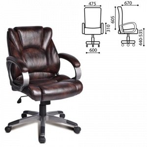 Кресло офисное BRABIX Eldorado EX-504, экокожа, коричневое,