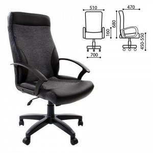 Кресло офисное BRABIX Trust EX-535, экокожа черная, ткань се