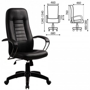 Кресло офисное МЕТТА BP-2PL, кожа, черное, ш/к 82307