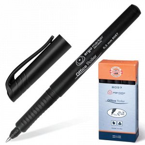 Ручка-роллер KOH-I-NOOR, трехгранная, корпус черный, узел 0,