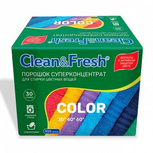 Clean&Fresh порошок суперконцентрат для стирки цветного белья 900г